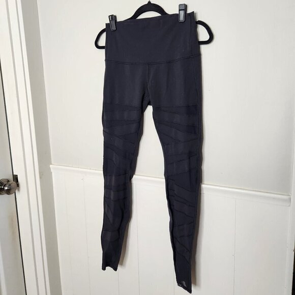 LULULEMON Solid Black Wunder Under Pant Tech Mesh - Picture 1 of 6